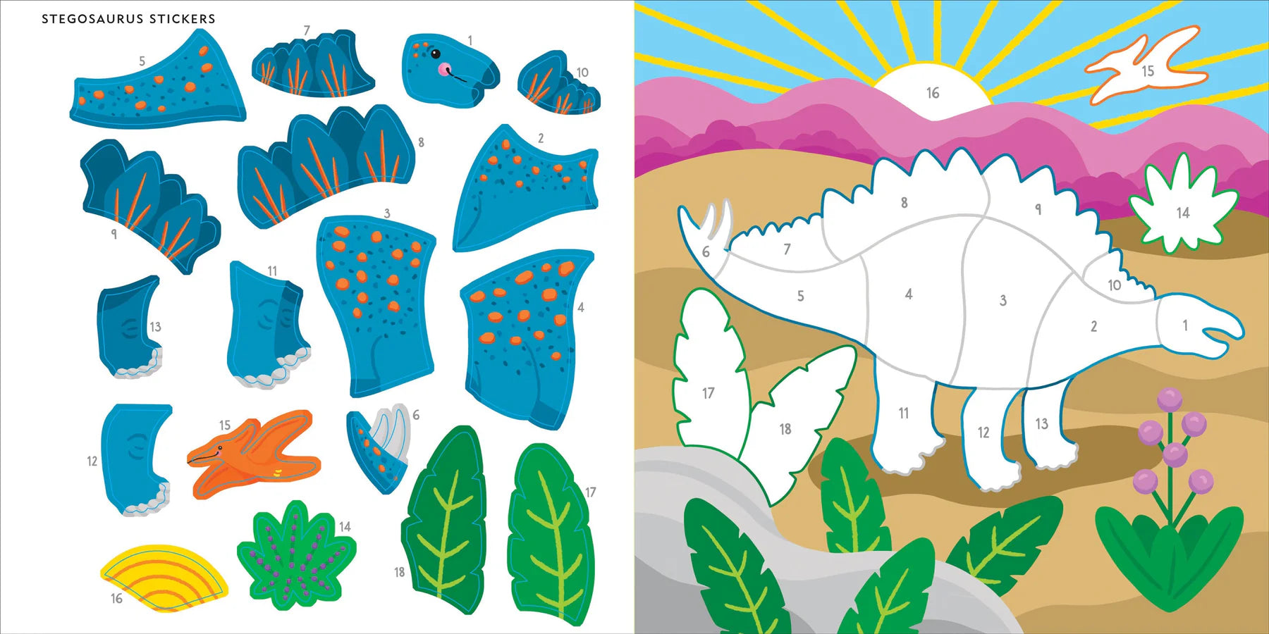 My First Colour-by-Sticker Book - Dinosaurs - Anilas UK