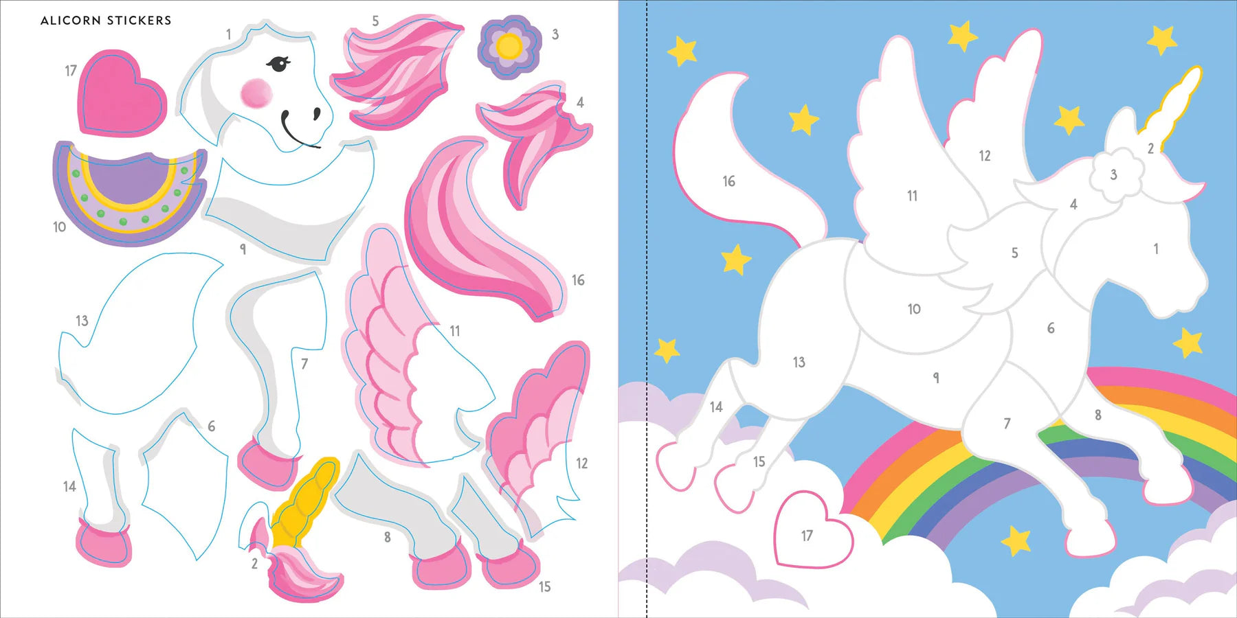 My First Colour-by-Sticker Book - Unicorns & More - Anilas UK