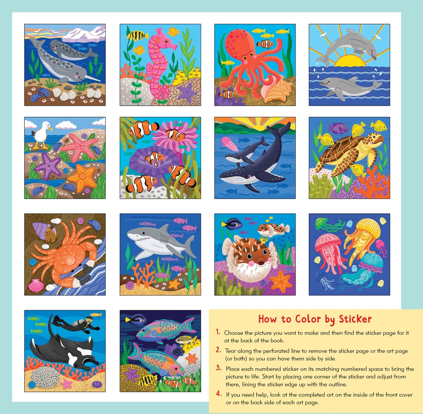 My First Colour-By-Sticker Book - Under the Sea - Anilas UK
