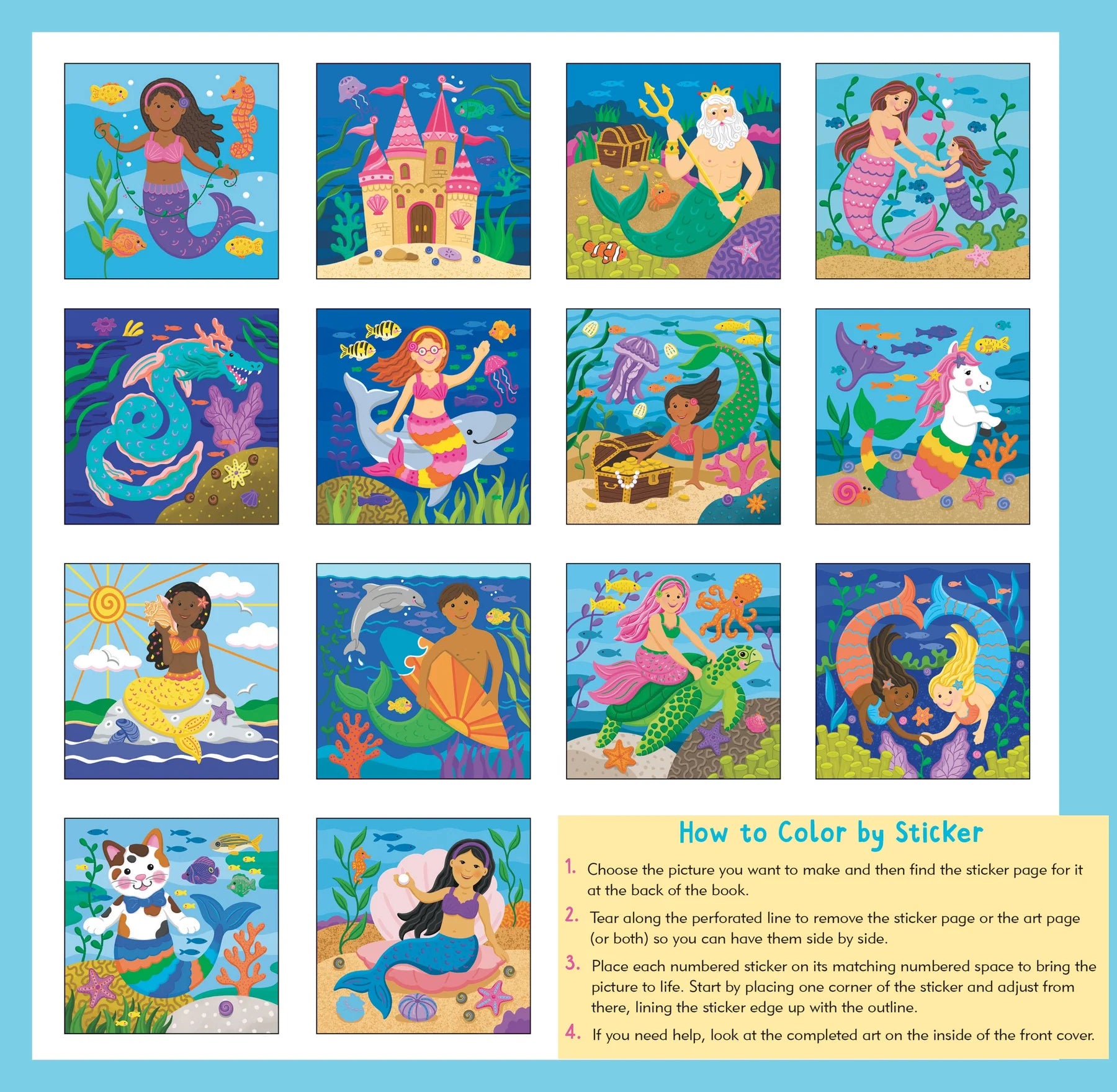 My First Colour-by-Sticker - Mermaids & More - Anilas UK