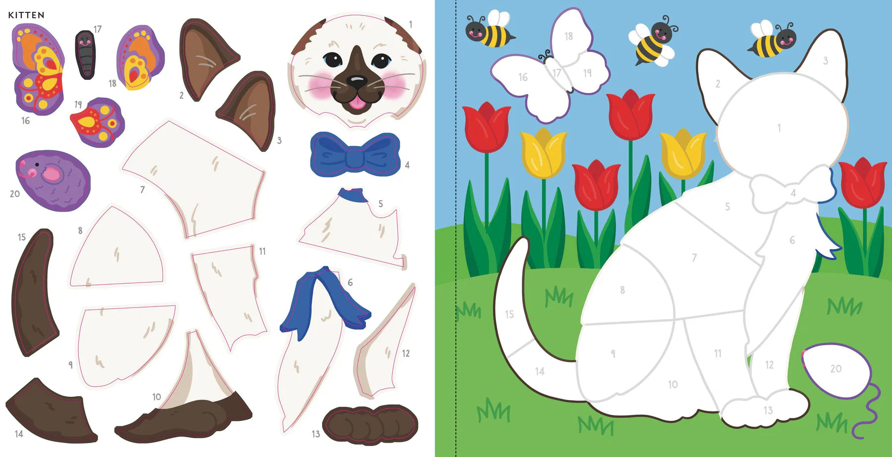My First Colour-by-Sticker Book - Furry Friends - Anilas UK