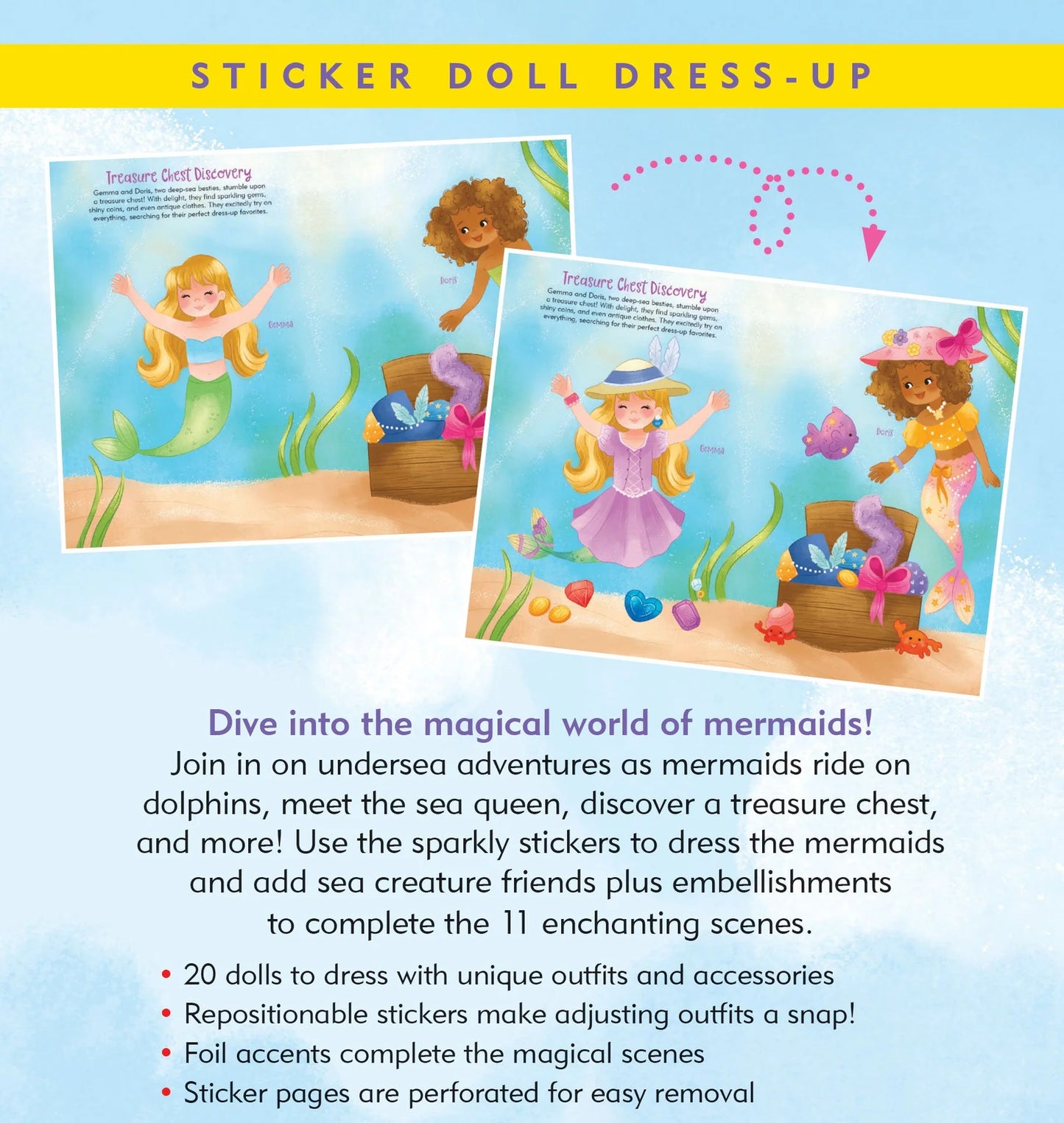 Mermaids Sticker Doll Dress-Up Book - Anilas UK