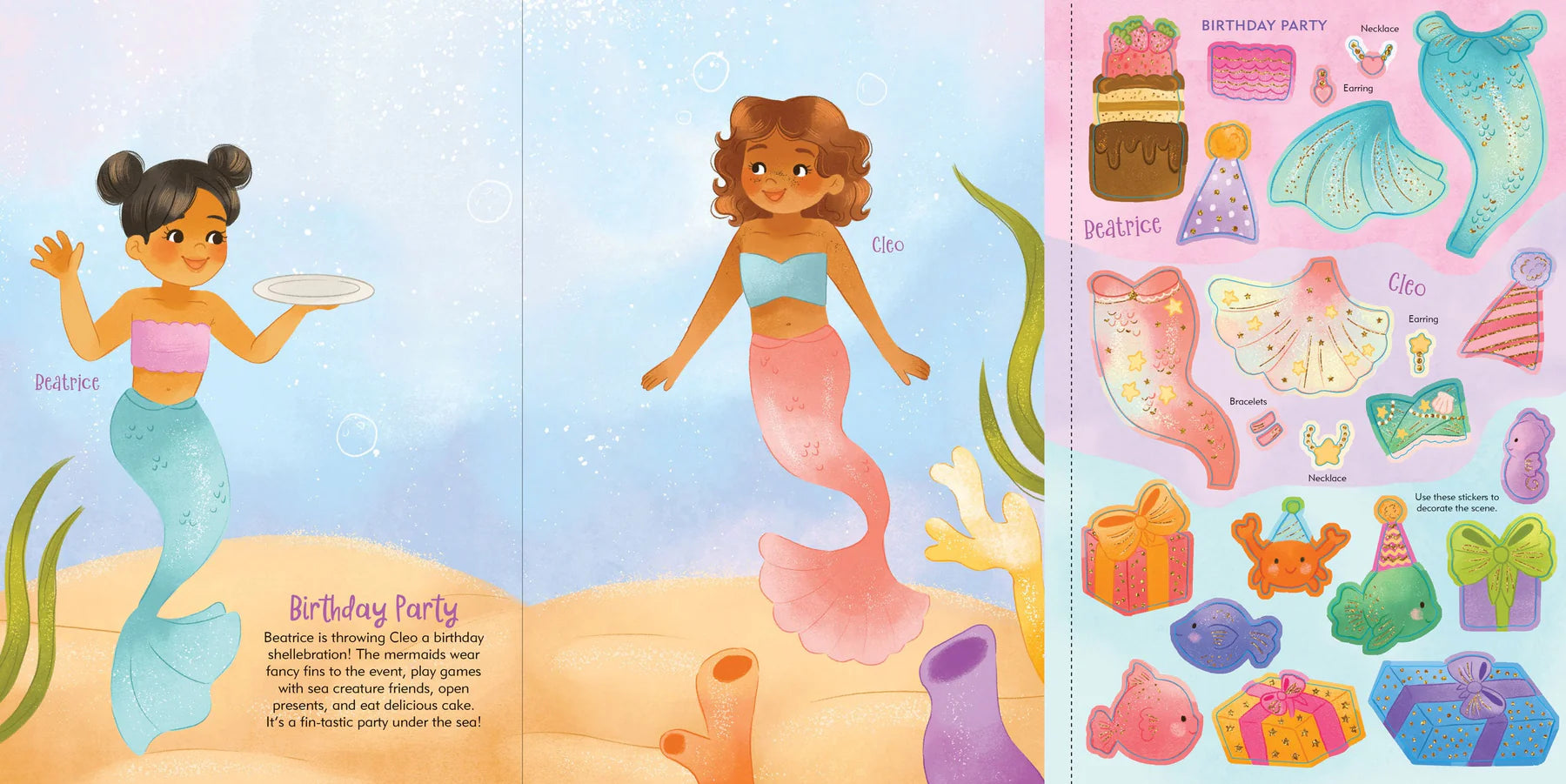 Mermaids Sticker Doll Dress-Up Book - Anilas UK