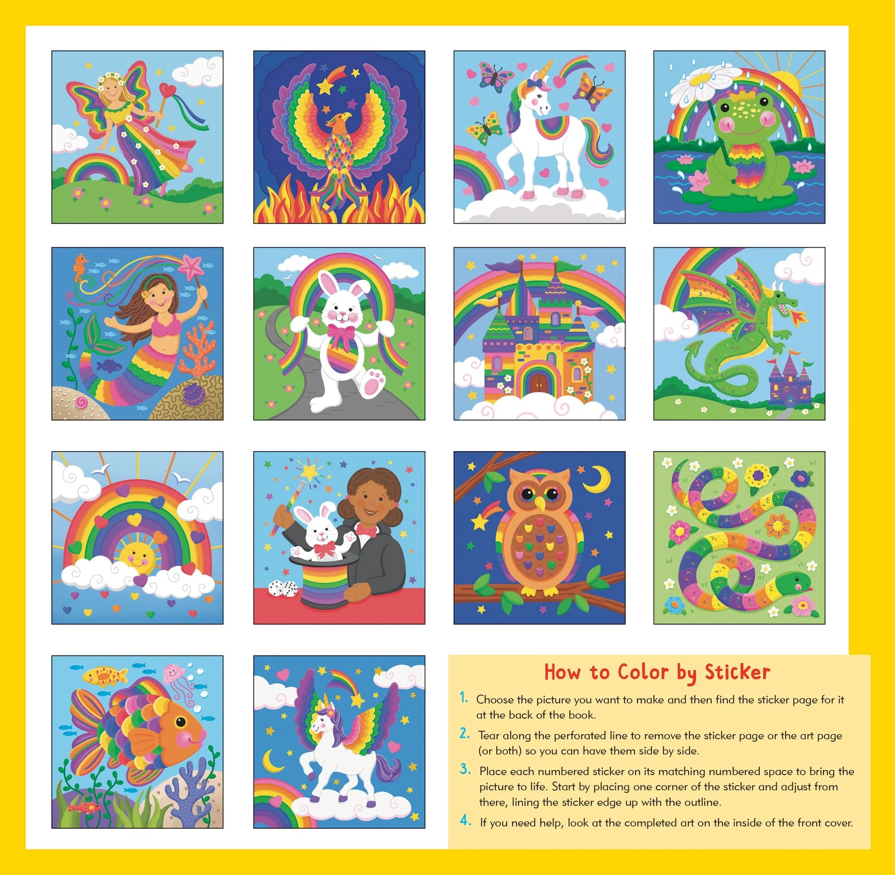 My First Colour-By-Sticker Book - Rainbow Magic - Anilas UK