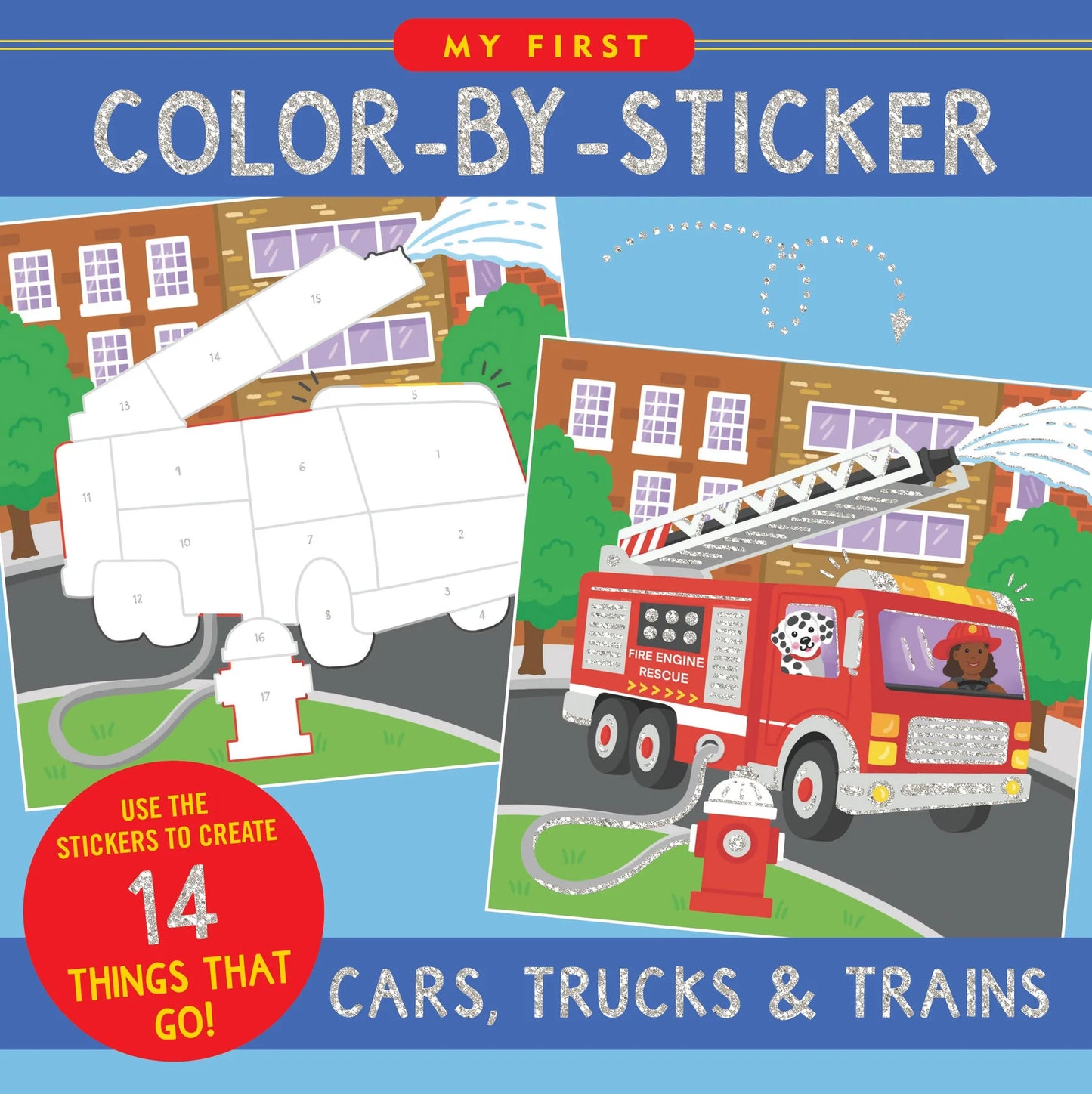 My First Color-By-Sticker Book - Cars, Trucks, & Trains - Anilas UK