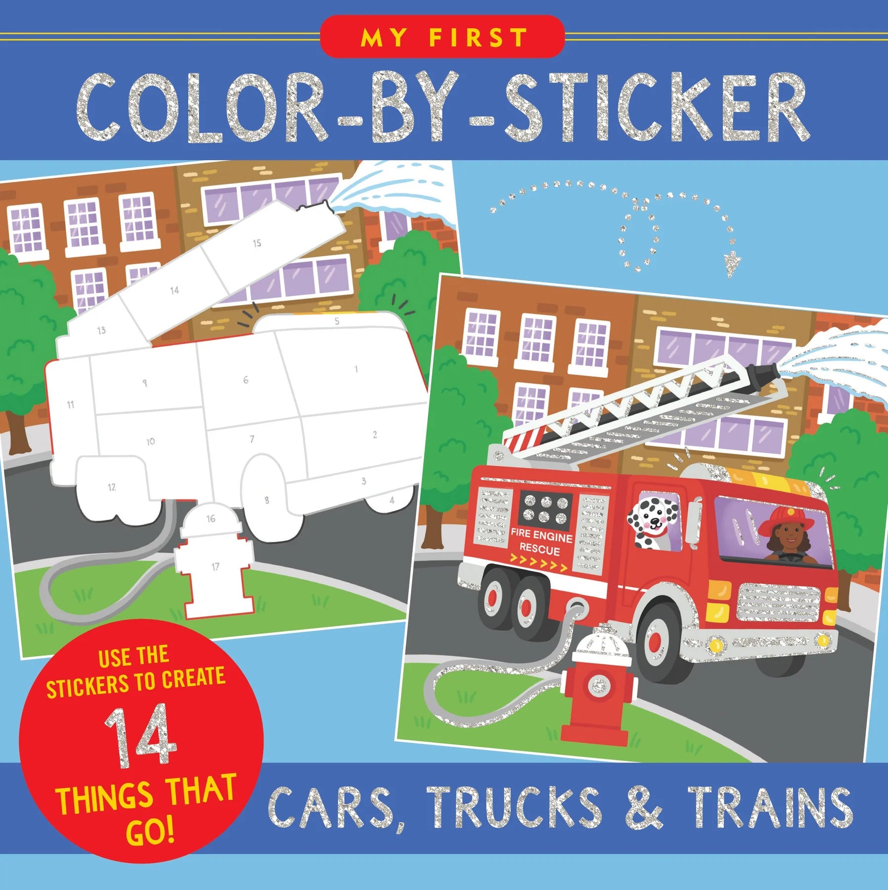My First Color-By-Sticker Book - Cars, Trucks, & Trains - Anilas UK