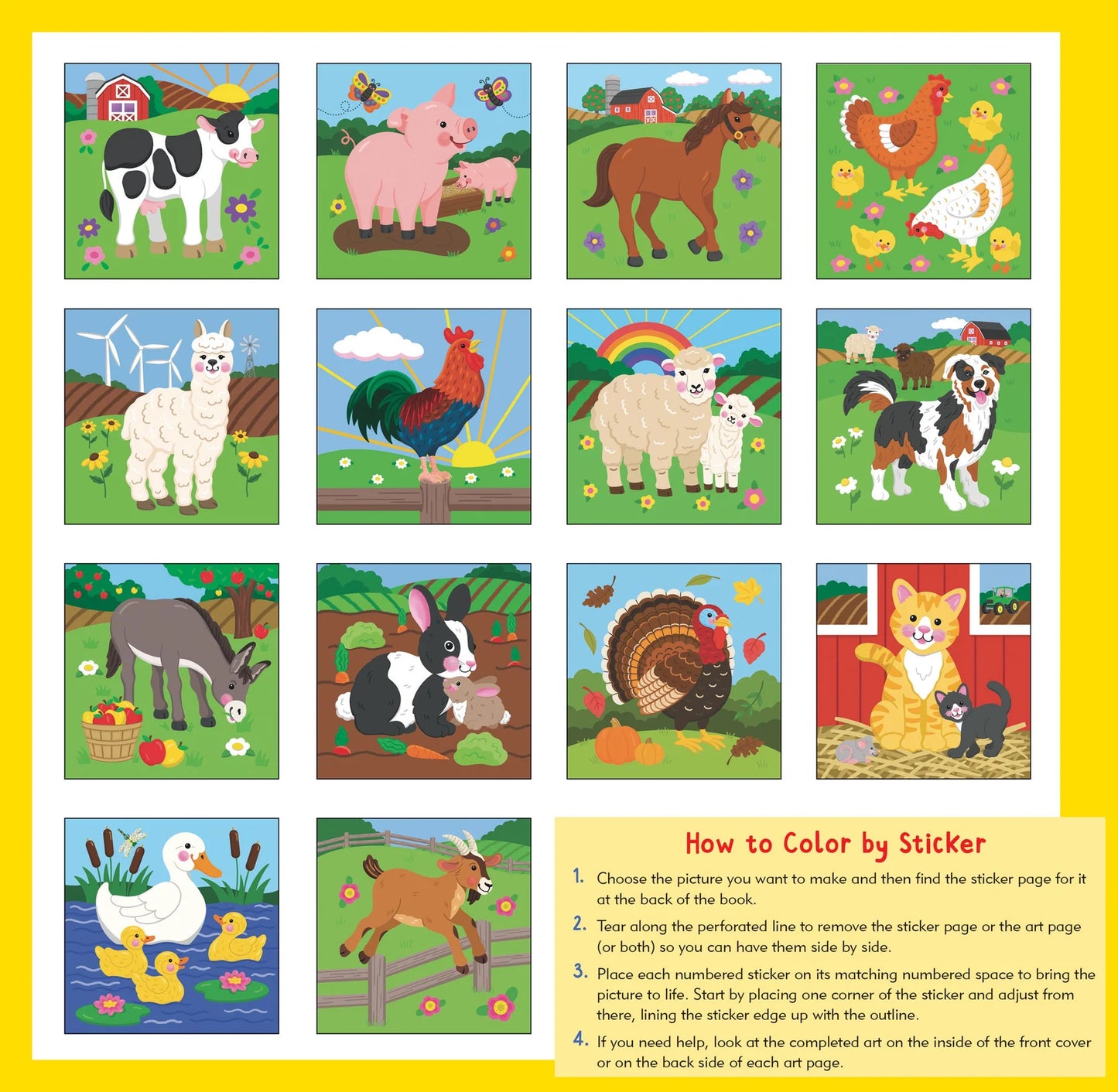 My First Colour-By-Sticker Book - Farm Animals - Anilas UK