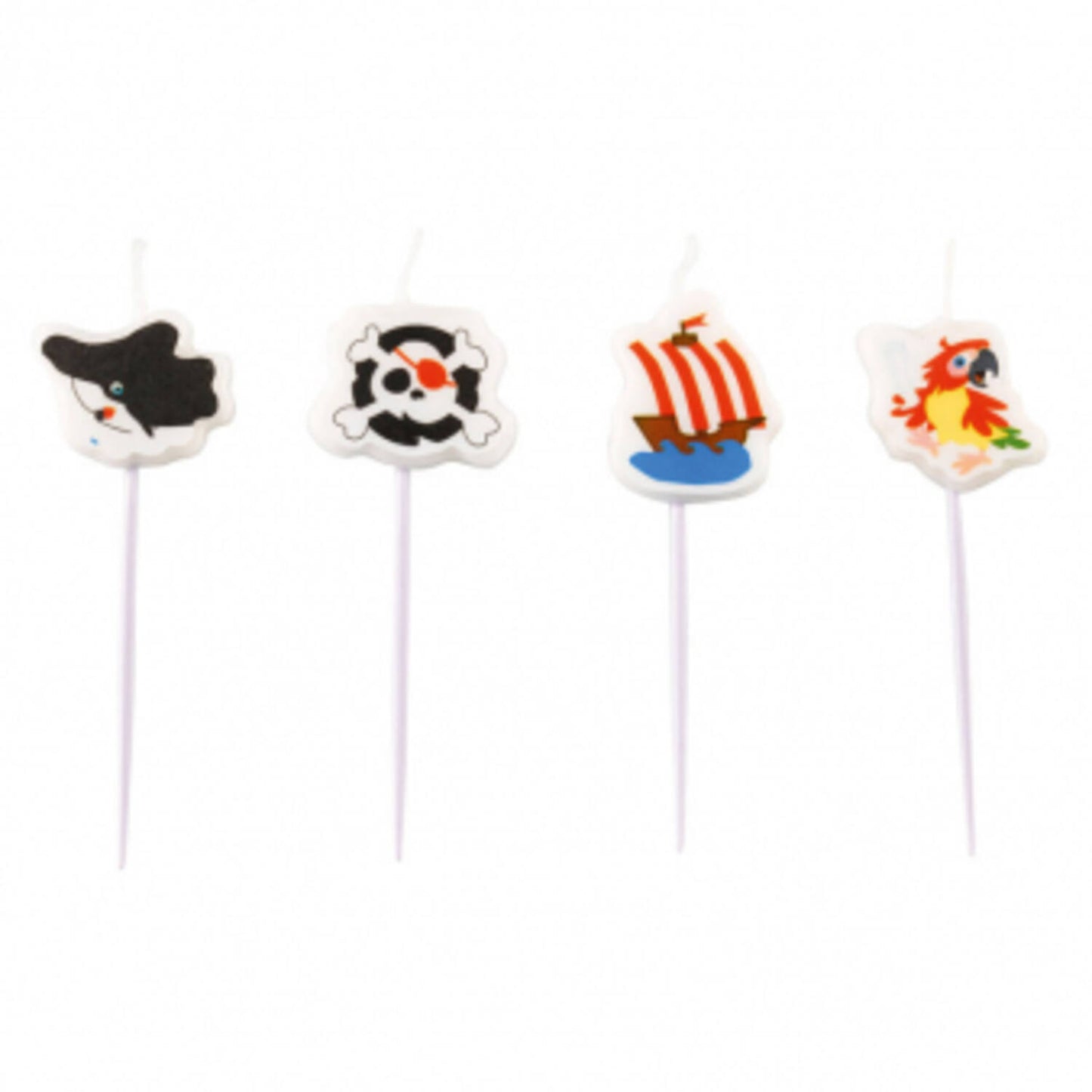 Pirate 4 Mini Character Candles, Height 6.7 cm