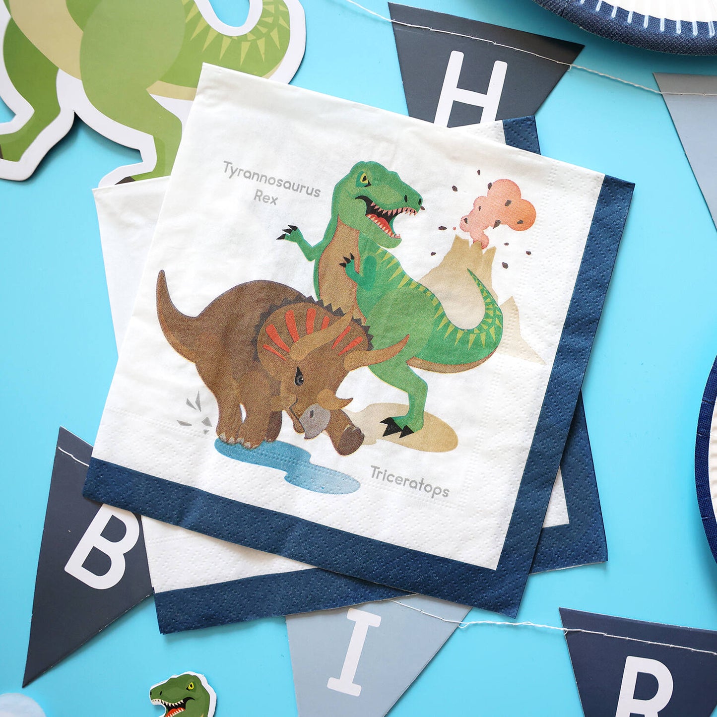 Happy Dinosaur Napkins, 33 x 33 cm, 20 Paper Napkins