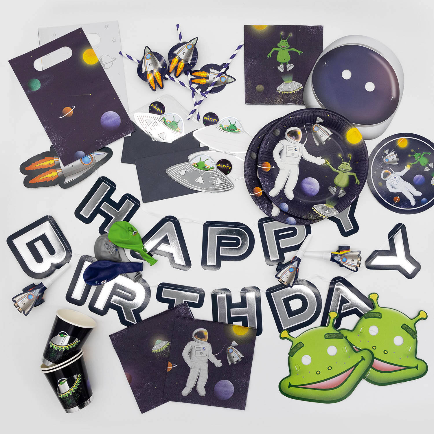 Space Party 16 Napkins (33 x 33 cm) - Anilas UK