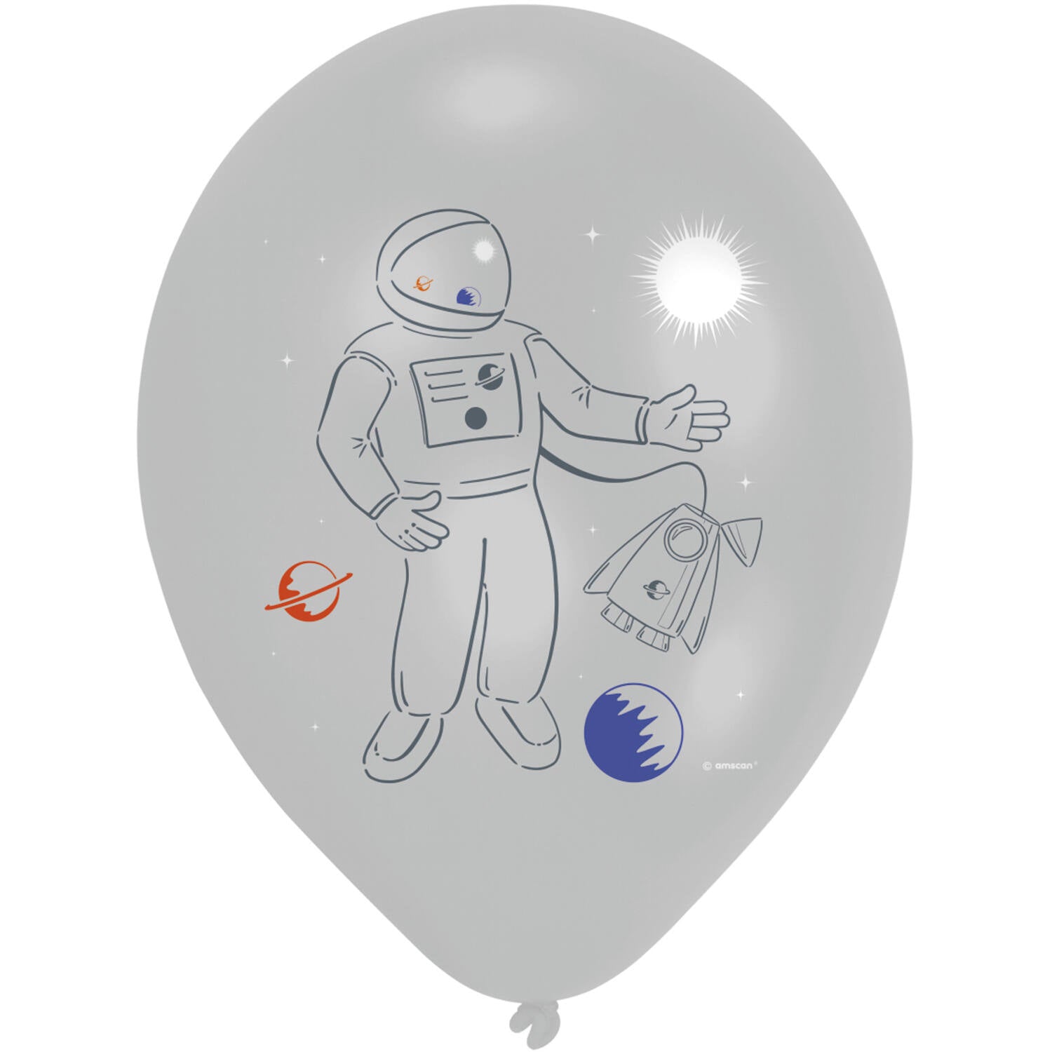 Space Party Latex Balloons 33 cm, 6 Pack - Anilas UK