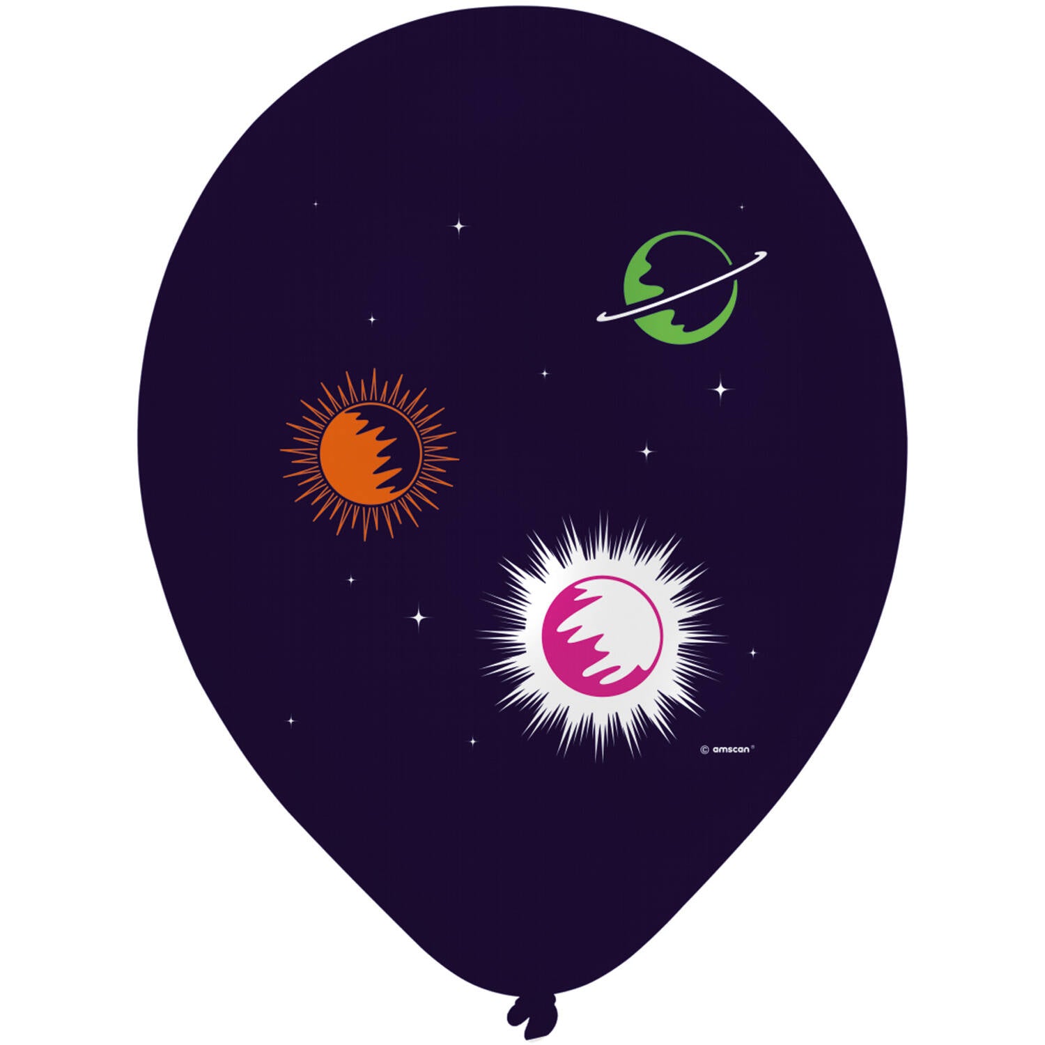 Space Party Latex Balloons 33 cm, 6 Pack - Anilas UK