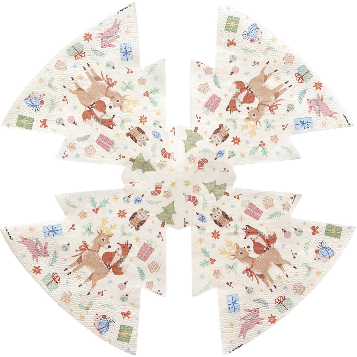 Winter Woodland Napkins, 33 x 33 cm, 20 Paper Formshaped Napkins