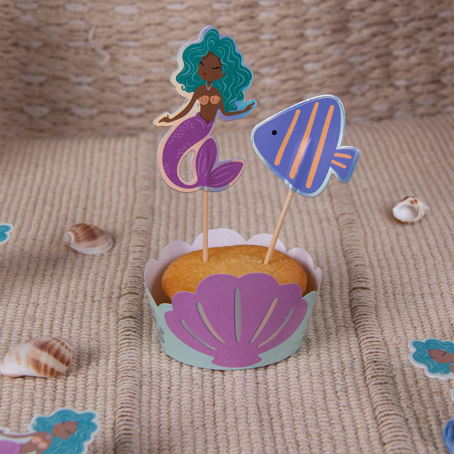 Cupcake Deco Set - Mermaid Magic (6 sets) - Anilas UK