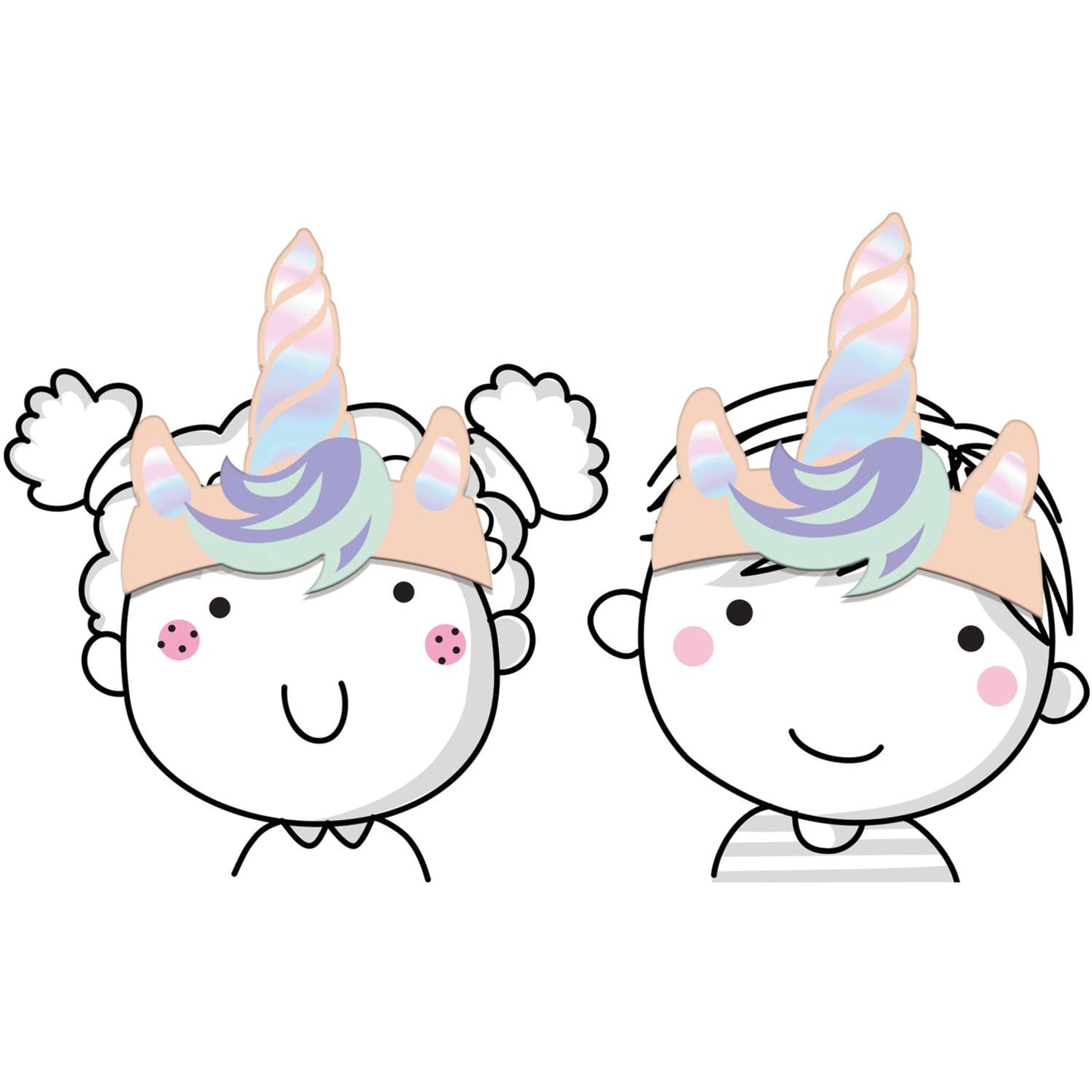 Unicorns & Rainbows Birthday Party Hats  (6 pieces) - Anilas UK
