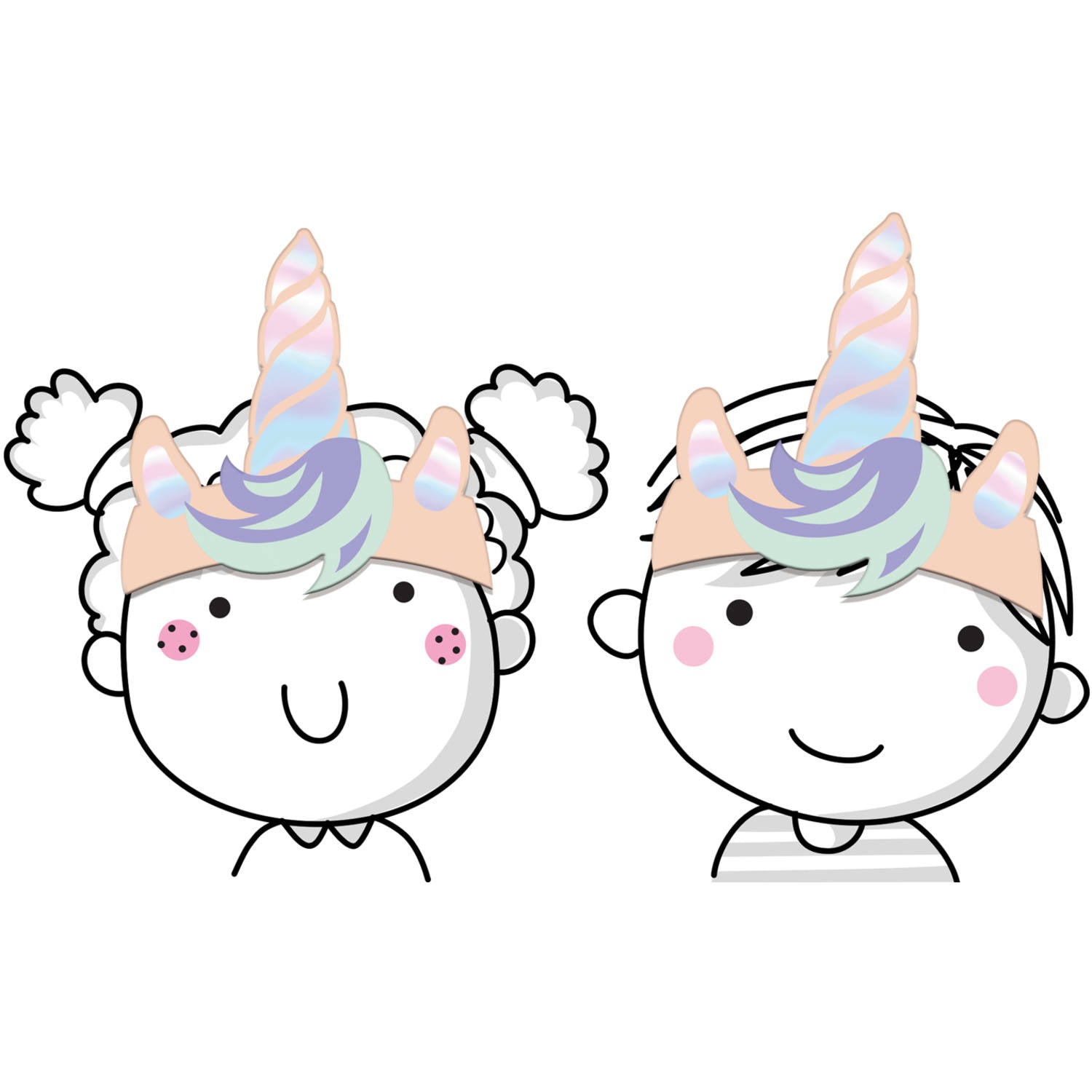 Unicorns & Rainbows Birthday Party Hats  (6 pieces) - Anilas UK
