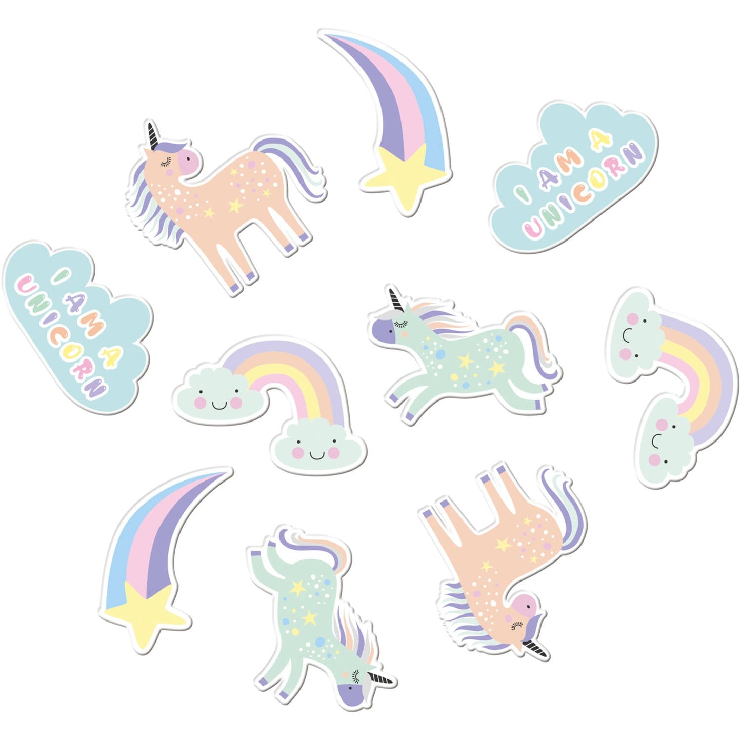 Unicorns & Rainbows XL Birthday Party Table Confetti Decoration (45 pieces) - Anilas UK