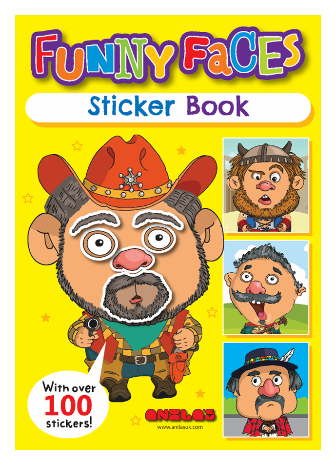 New Funny Faces Sticker Book 1 - Anilas UK