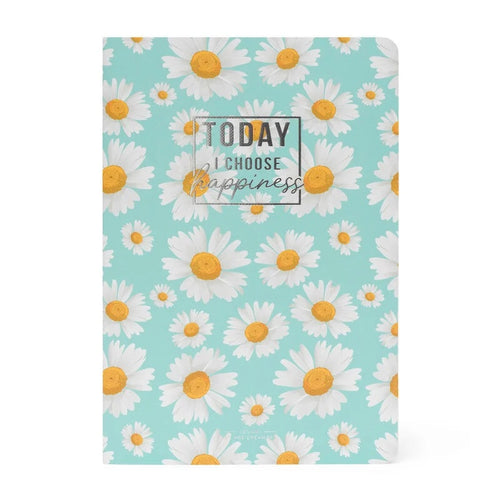 Lined A5 Daisy Notebook - Today I Choose Happiness - Anilas UK