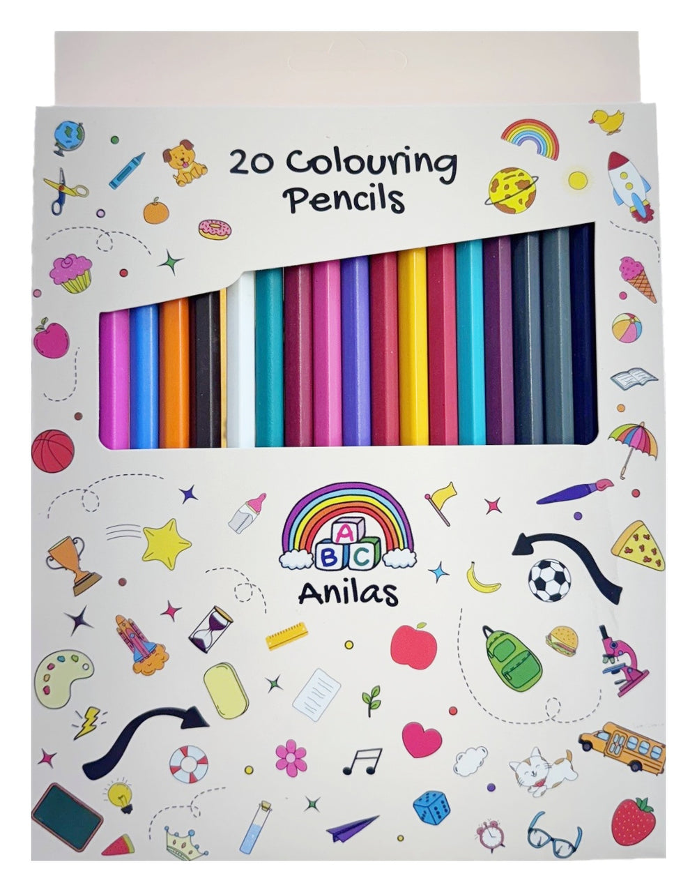 Full Size Assorted Colouring Pencils (Set of 20) - Anilas UK