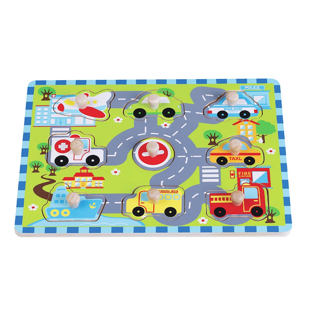 City of Traffic Wooden Peg  Jigsaw Puzzle - Anilas UK