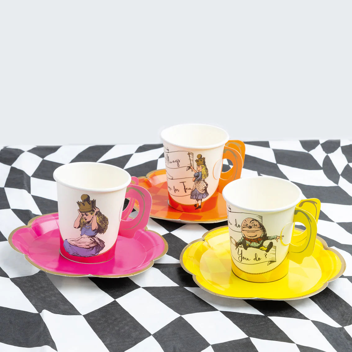 Truly Alice Bright Recyclable Paper Teacup Set - (12 Pack) - Anilas UK