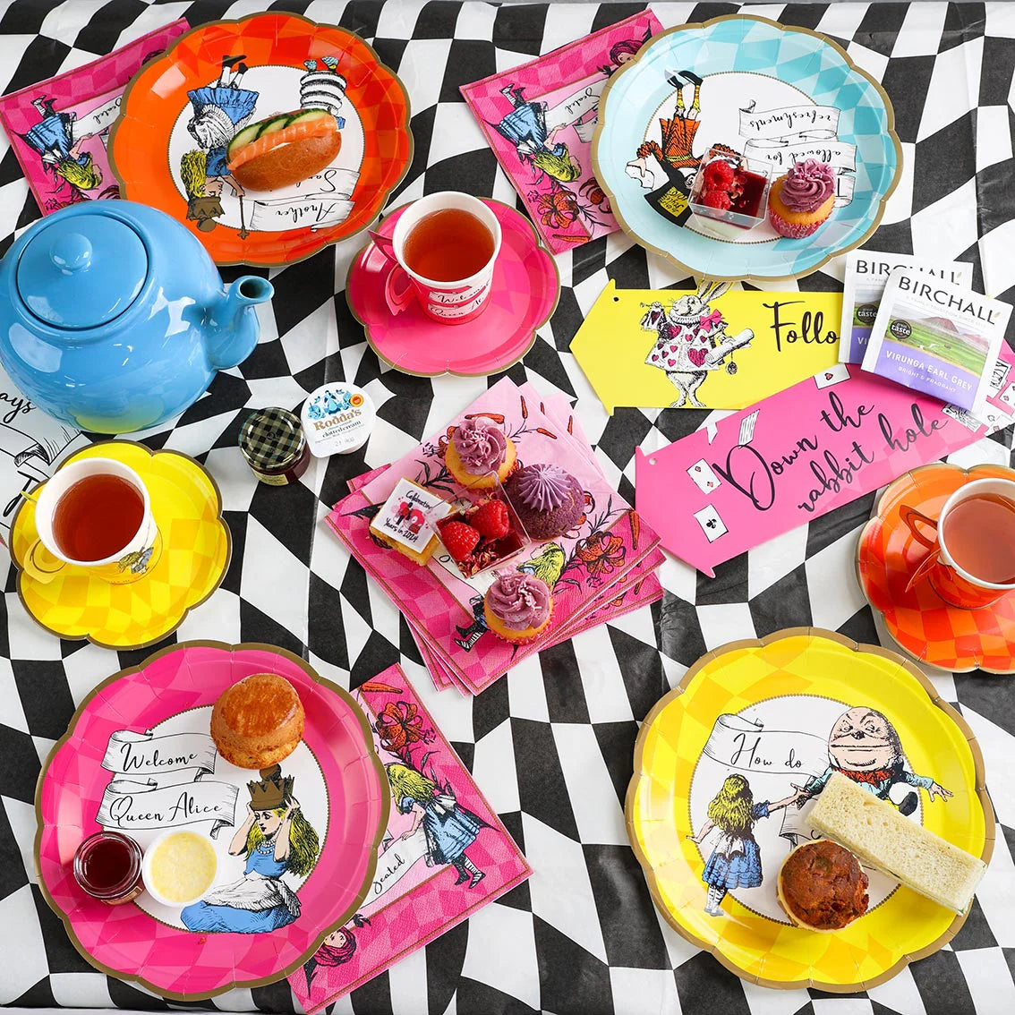 Truly Alice Bright Paper Plates - 23cm (12 Pack) - Anilas UK