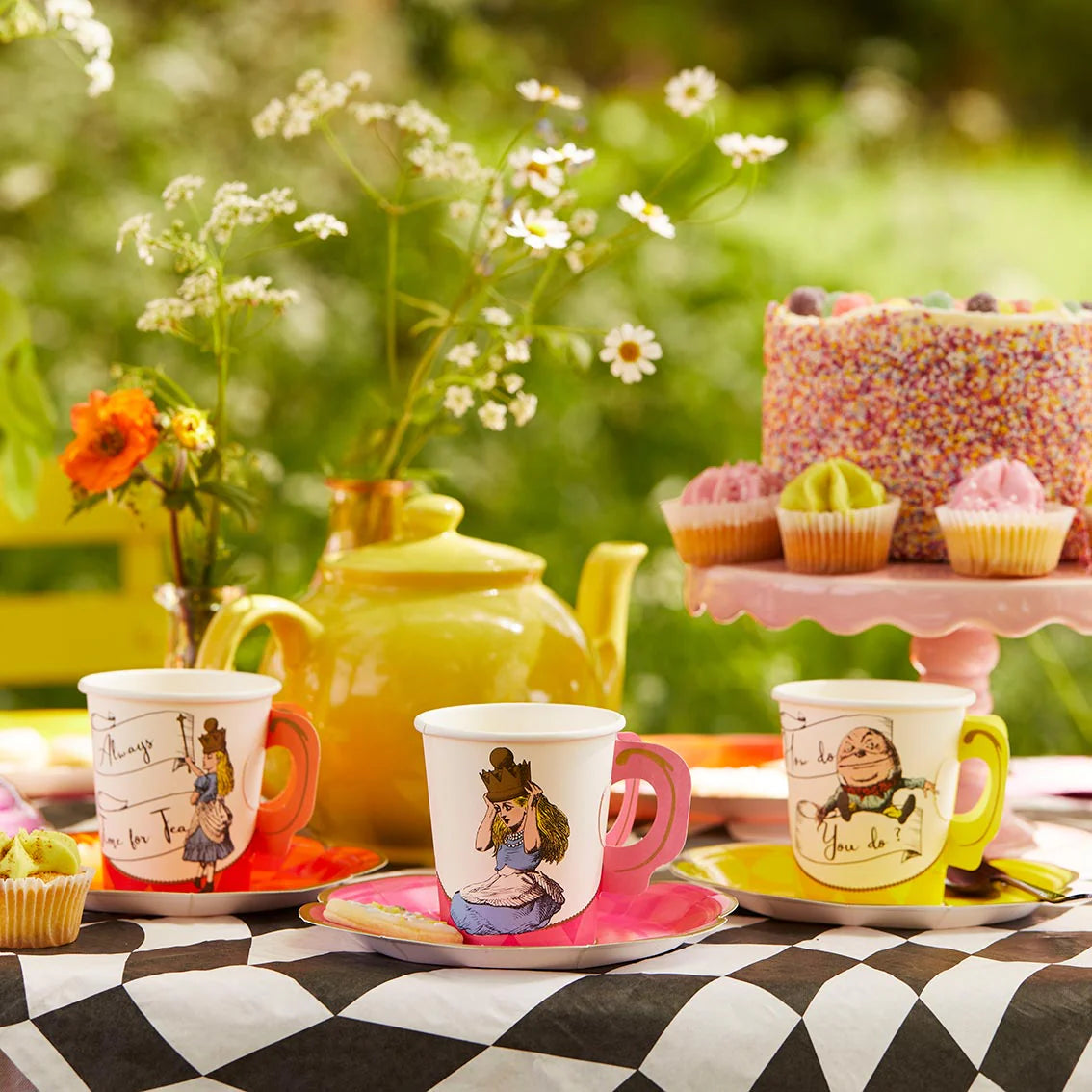 Truly Alice Bright Recyclable Paper Teacup Set - (12 Pack) - Anilas UK
