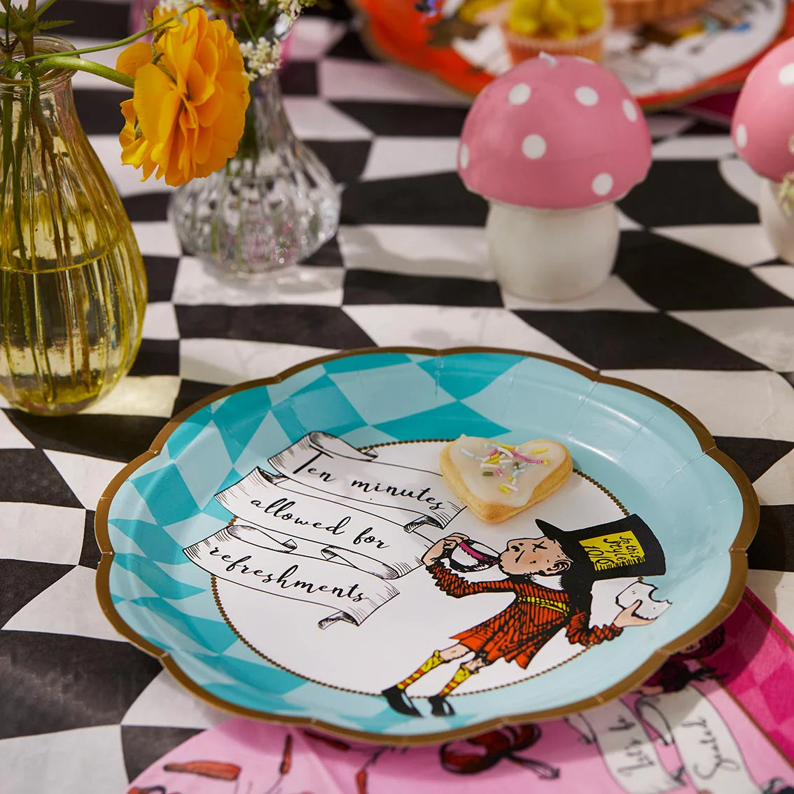Truly Alice Bright Paper Plates - 23cm (12 Pack) - Anilas UK