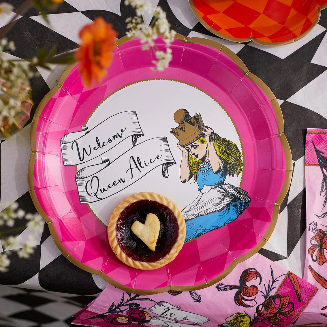 Truly Alice Bright Paper Plates - 23cm (12 Pack) - Anilas UK