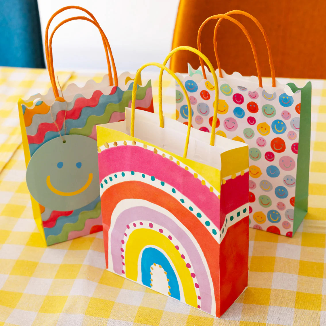 Rainbow Paper Gift Bags - 8 Pack - Anilas UK