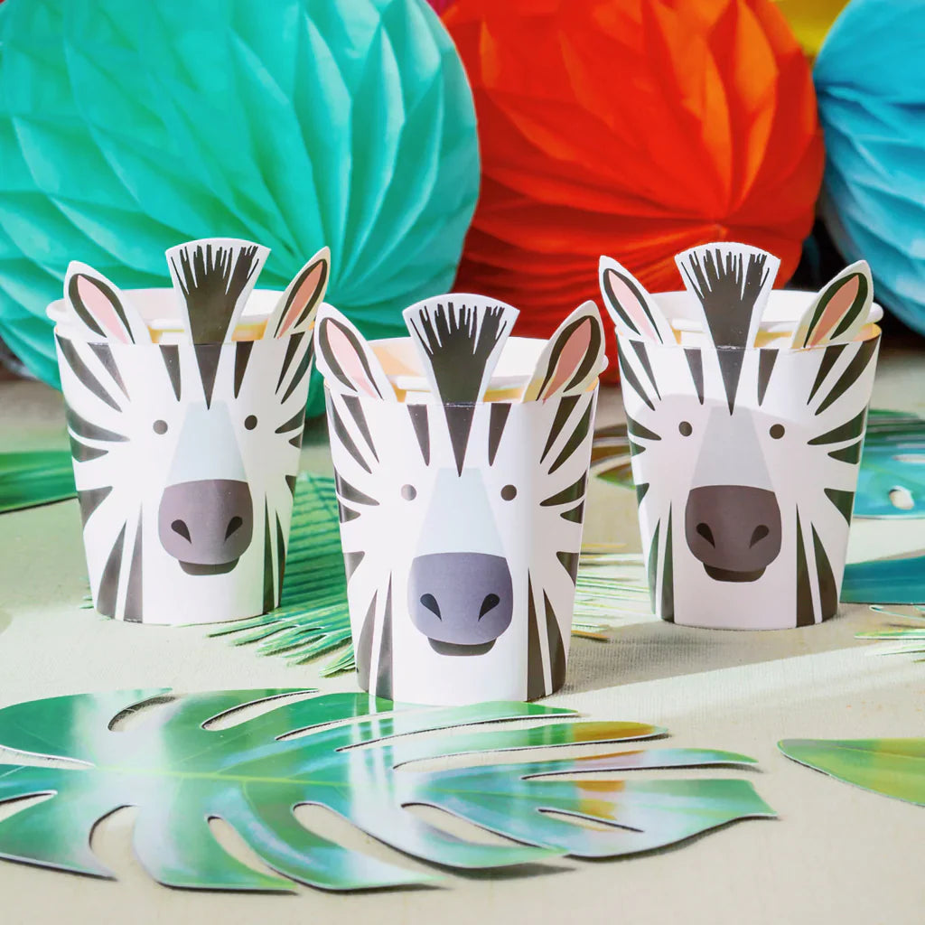 Party Animals Zebra Cups (Pack of 8) - Anilas UK