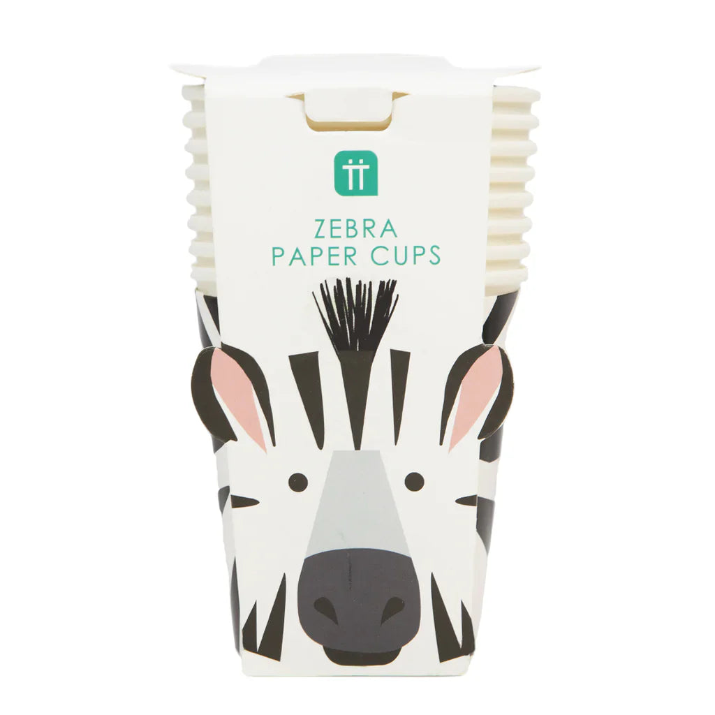Party Animals Zebra Cups (Pack of 8) - Anilas UK