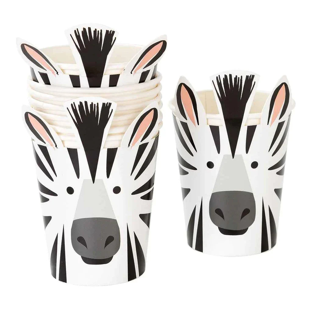 Party Animals Zebra Cups (Pack of 8) - Anilas UK