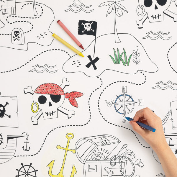 Ahoy Pirate Colouring Paper Table Cover - Anilas UK