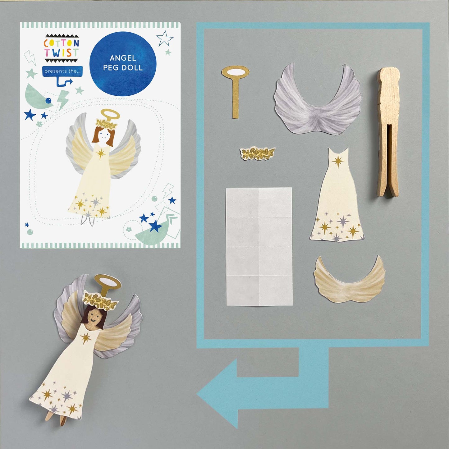 Make Your Own Christmas Angel Peg Doll - Anilas UK