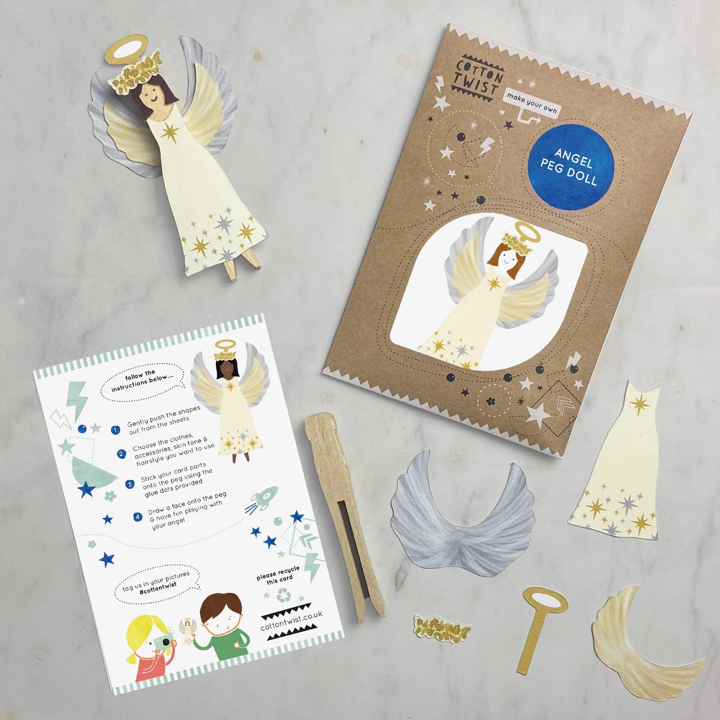 Make Your Own Christmas Angel Peg Doll - Anilas UK