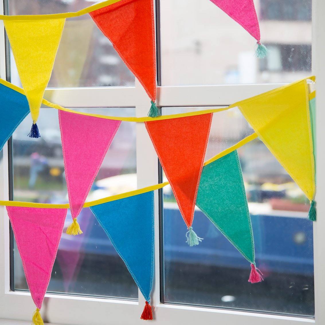 Rainbow Birthday Fabric Bunting - 3m - Anilas UK