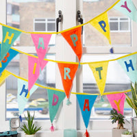 Rainbow 'Happy Birthday' Fabric Bunting - 3m - Anilas UK
