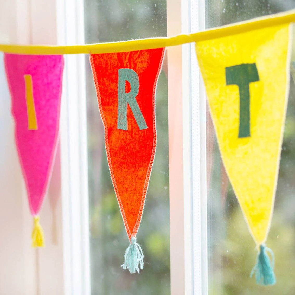 Rainbow 'Happy Birthday' Fabric Bunting - 3m - Anilas UK