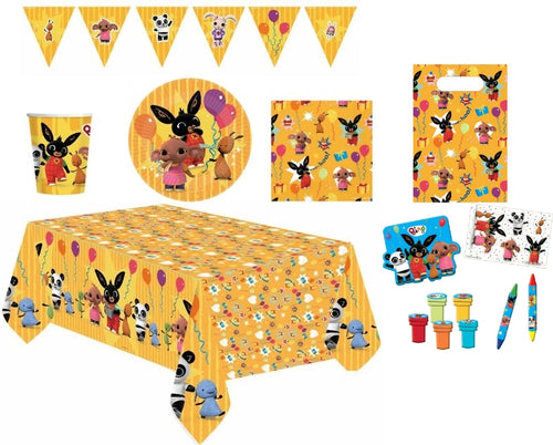 Complete Bing Themed Party Pack for 8 people Including Tableware and Favours - Anilas UK