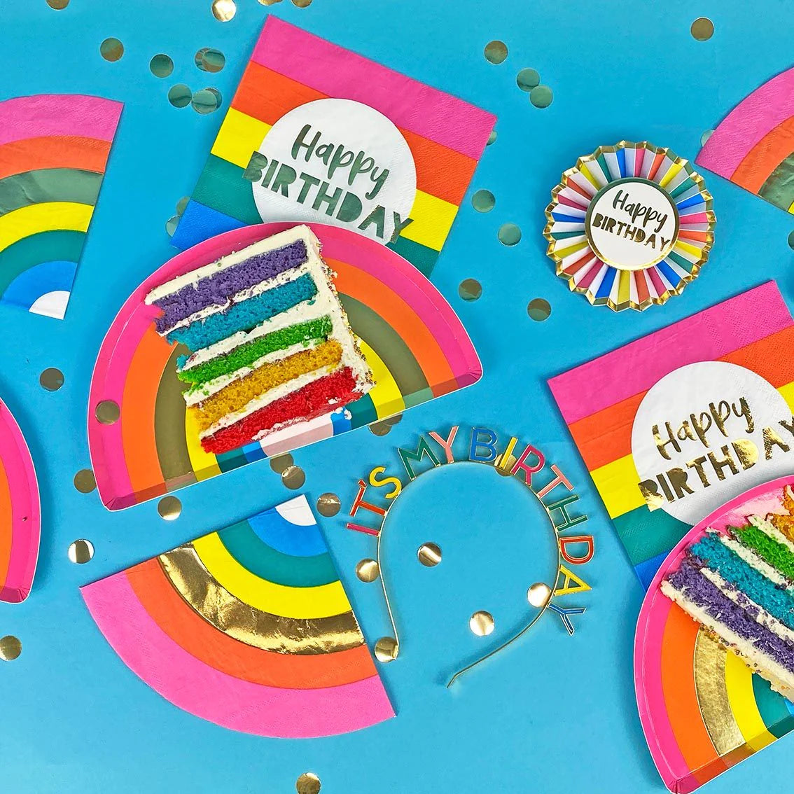 Rainbow 'Happy Birthday' Recyclable Napkins - 20 Pack - Anilas UK