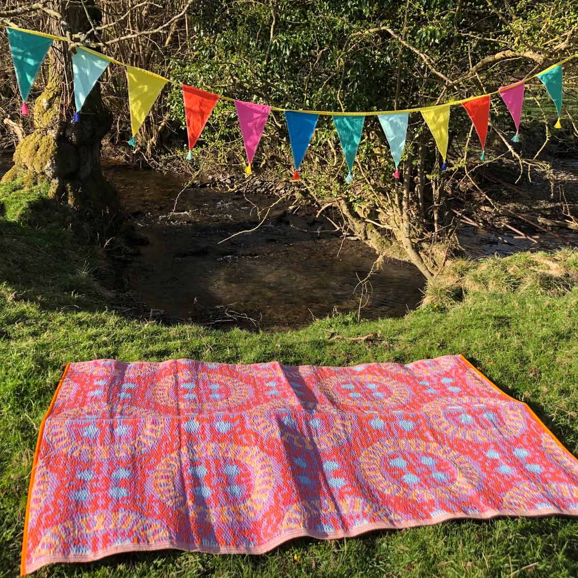 Rainbow Birthday Fabric Bunting - 3m - Anilas UK