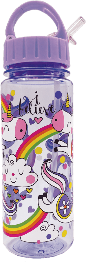 Unicorns & Rainbows Themed Water Bottle by Rachel Ellen Designs - Anilas UK