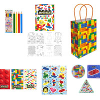 Bricks themed 12 Party Bags with Fillers - Anilas UK