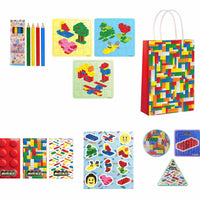 Complete Bricks Themed Party Pack for 8 people Including Tableware and Favours - Anilas UK