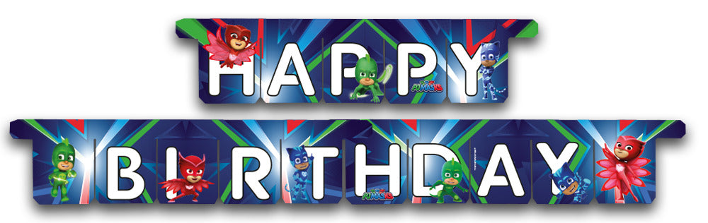 PJ Masks Party "Happy Birthday" Banner - Anilas UK