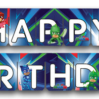 PJ Masks Party "Happy Birthday" Banner