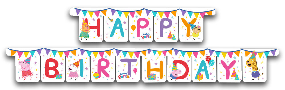 Peppa Pig Party "Happy Birthday" Banner - Anilas UK