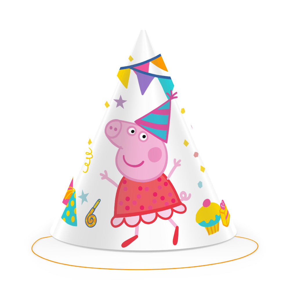 Peppa Pig Party Hats (pack of 6) - Anilas UK